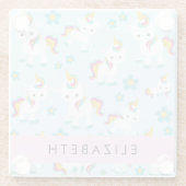 Muster von Einhörnern, Niedlichen Einhörnchen, Ihr Glasuntersetzer (Rückseite)