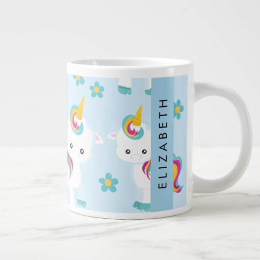 Muster von Einhörnern, Niedlichen Einhörnchen, Ihr Jumbo-Tasse (Rechts)