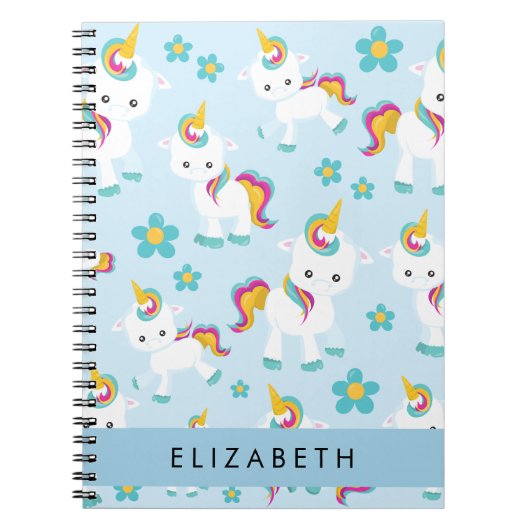Muster von Einhörnern, Niedlichen Einhörnchen, Ihr Notizblock (Vorderseite)