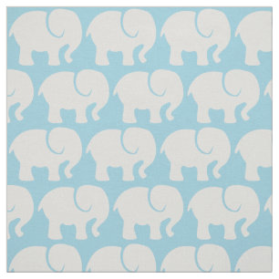 Muster von Elefanten, Elefantenmuster, Blau Stoff