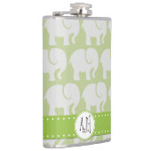 Muster von Elefanten, Elefantenmuster, Monogramm Flachmann (Rechts)