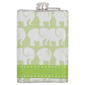 Muster von Elefanten, Elefantenmuster, Monogramm Flachmann (Rückseite)