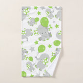 Muster von Elefanten, Niedliche Elefanten - grün g Badhandtuch Set (Handtuch)