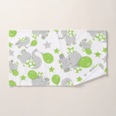 Muster von Elefanten, Niedliche Elefanten - grün g Badhandtuch Set (Handtuch)