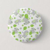 Muster von Elefanten, Niedliche Elefanten - grün g Button (Vorderseite)
