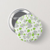 Muster von Elefanten, Niedliche Elefanten - grün g Button (Vorne & Hinten)