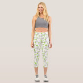 Muster von Elefanten, Niedliche Elefanten - grün g Capri Leggings (Vorderseite)