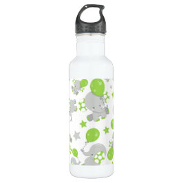 Muster von Elefanten, Niedliche Elefanten - grün g Edelstahlflasche