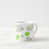 Muster von Elefanten, Niedliche Elefanten - grün g Espressotasse (Vorderseite Rechts)