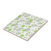 Muster von Elefanten, Niedliche Elefanten - grün g Fliese (Seite)