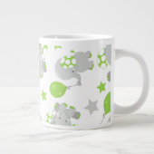 Muster von Elefanten, Niedliche Elefanten - grün g Jumbo-Tasse (Rechts)