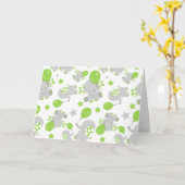 Muster von Elefanten, Niedliche Elefanten - grün g Karte (Gelbe Blume)