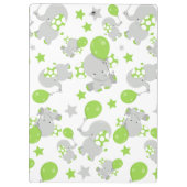 Muster von Elefanten, Niedliche Elefanten - grün g Klemmbrett (Rückseite)