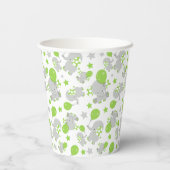 Muster von Elefanten, Niedliche Elefanten - grün g Pappbecher (Rückseite)