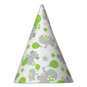 Muster von Elefanten, Niedliche Elefanten - grün g Partyhütchen (Rechts)