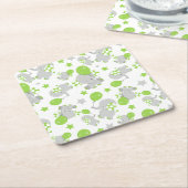 Muster von Elefanten, Niedliche Elefanten - grün g Rechteckiger Pappuntersetzer (angewinkelt)