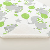 Muster von Elefanten, Niedliche Elefanten - grün g Sherpadecke (3/4)