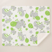 Muster von Elefanten, Niedliche Elefanten - grün g Sherpadecke (Vorderseite (Horizontal))
