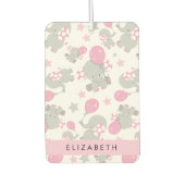 Muster von Elefanten, Niedliche Elefanten, Ihr Nam Autolufterfrischer (Vorderseite)