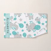 Muster von Elefanten, Niedliche Elefanten, Ihr Nam Badhandtuch Set (Handtuch)