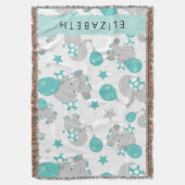 Muster von Elefanten, Niedliche Elefanten, Ihr Nam Decke (Vorderseite Vertikal)