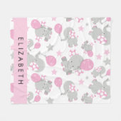 Muster von Elefanten, Niedliche Elefanten, Ihr Nam Fleecedecke (Vorderseite (Horizontal))