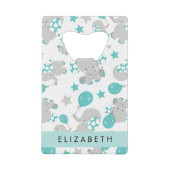 Muster von Elefanten, Niedliche Elefanten, Ihr Nam Geldbeutel Flaschenöffner (Vorderseite)