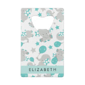 Muster von Elefanten, Niedliche Elefanten, Ihr Nam Geldbeutel Flaschenöffner (Rückseite)
