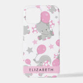 Muster von Elefanten, Niedliche Elefanten, Ihr Nam iPhone Hülle (Rückseite)