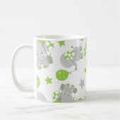 Muster von Elefanten, Niedliche Elefanten, Ihr Nam Kaffeetasse (Links)