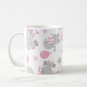 Muster von Elefanten, Niedliche Elefanten, Ihr Nam Kaffeetasse (Links)