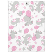 Muster von Elefanten, Niedliche Elefanten, Ihr Nam Klemmbrett (Rückseite)