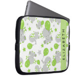 Muster von Elefanten, Niedliche Elefanten, Ihr Nam Laptopschutzhülle (Vorne Rechts)