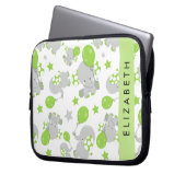 Muster von Elefanten, Niedliche Elefanten, Ihr Nam Laptopschutzhülle (Vorderseite Links)