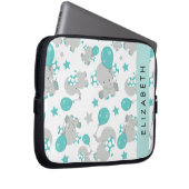 Muster von Elefanten, Niedliche Elefanten, Ihr Nam Laptopschutzhülle (Vorne Rechts)