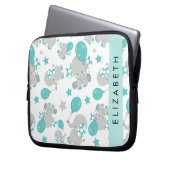 Muster von Elefanten, Niedliche Elefanten, Ihr Nam Laptopschutzhülle (Vorderseite Links)