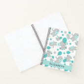 Muster von Elefanten, Niedliche Elefanten, Ihr Nam Notizblock (Innenseite)