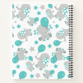 Muster von Elefanten, Niedliche Elefanten, Ihr Nam Notizblock (Rückseite)