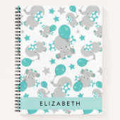 Muster von Elefanten, Niedliche Elefanten, Ihr Nam Notizblock (Vorderseite)