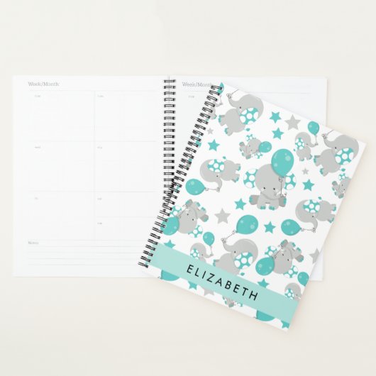 Muster von Elefanten, Niedliche Elefanten, Ihr Nam Planer (Anzeige)