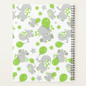 Muster von Elefanten, Niedliche Elefanten, Ihr Nam Planer (Rückseite)