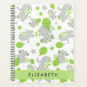 Muster von Elefanten, Niedliche Elefanten, Ihr Nam Planer (Vorderseite)