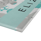 Muster von Elefanten, Niedliche Elefanten, Ihr Nam Schneidebrett (Ecke)