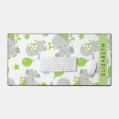 Muster von Elefanten, Niedliche Elefanten, Ihr Nam Schreibtischunterlage (Tastatur & Maus)