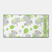 Muster von Elefanten, Niedliche Elefanten, Ihr Nam Schreibtischunterlage (Vorderseite)