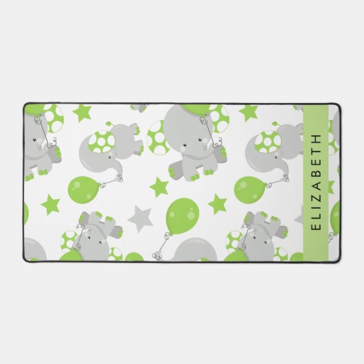 Muster von Elefanten, Niedliche Elefanten, Ihr Nam Schreibtischunterlage (Vorderseite)