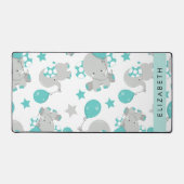 Muster von Elefanten, Niedliche Elefanten, Ihr Nam Schreibtischunterlage (Vorderseite)