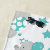 Muster von Elefanten, Niedliche Elefanten, Ihr Nam Strandtuch (Beispiel)
