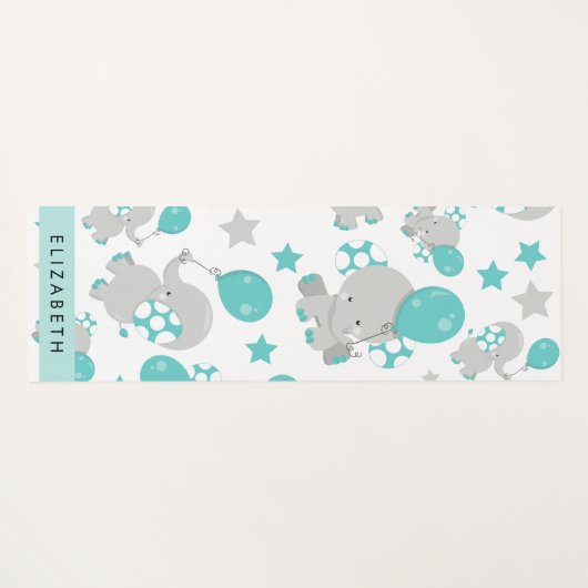 Muster von Elefanten, Niedliche Elefanten, Ihr Nam Yogamatte (Rückseite (Horizontal))