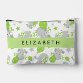 Muster von Elefanten, Niedliche Elefanten, Ihr Nam Zubehörtasche (Rückseite)